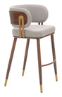 Brew Beige & Walnut Barstool by Zuomod at Eve Furniture