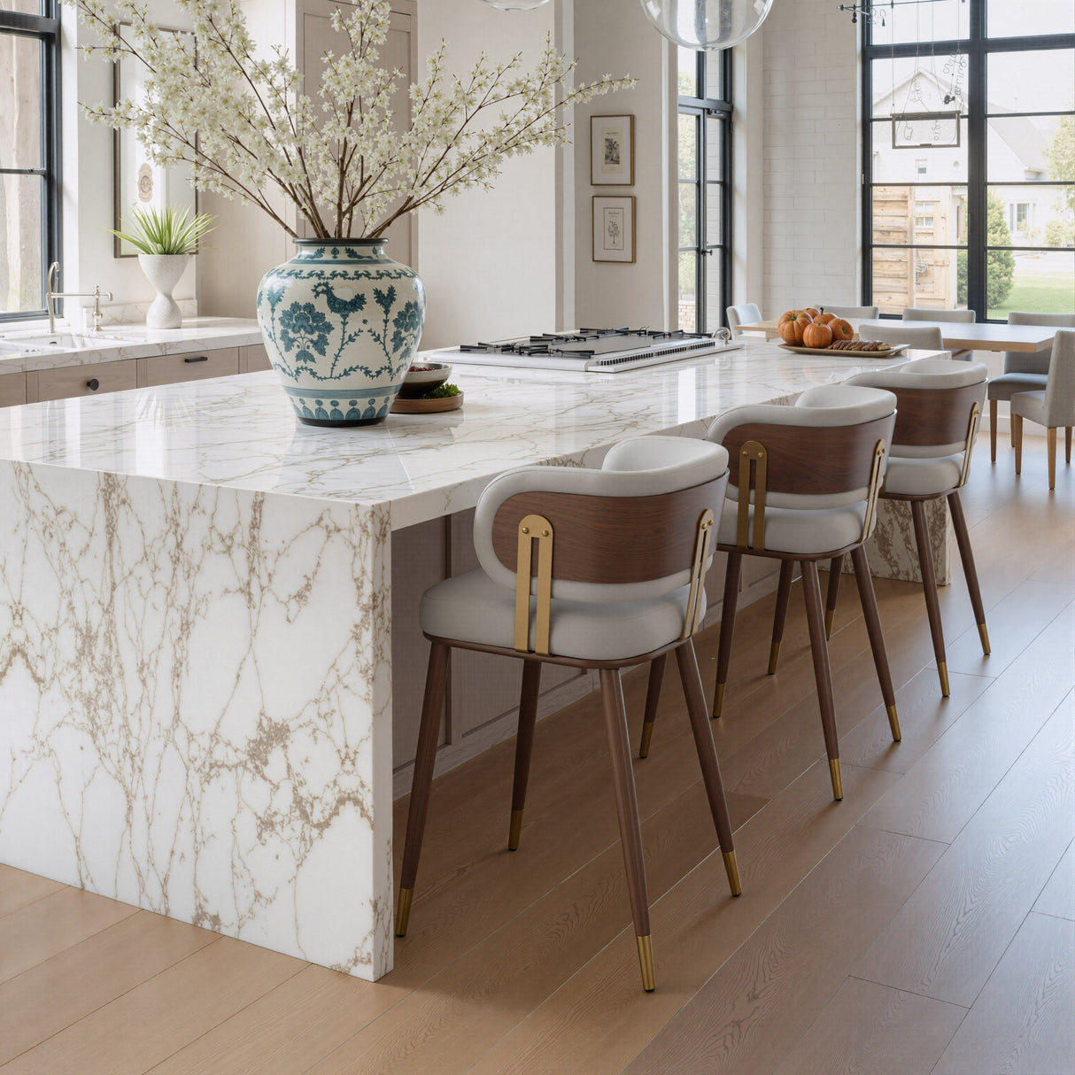 Brew Beige & Walnut Counter Stool by Zuomod at Eve Furniture