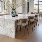 Brew Beige & Walnut Counter Stool by Zuomod at Eve Furniture