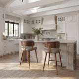 Brew Beige & Walnut Counter Stool by Zuomod at Eve Furniture