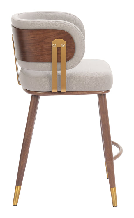 Brew Beige & Walnut Counter Stool by Zuomod at Eve Furniture