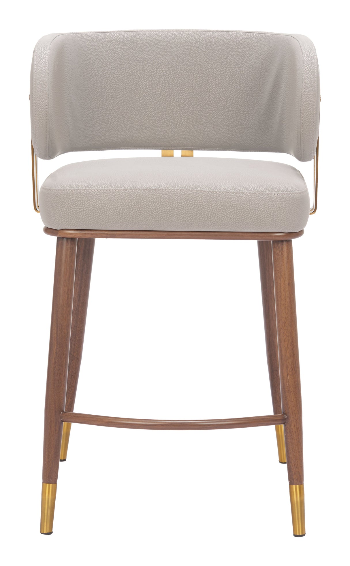 Brew Beige & Walnut Counter Stool by Zuomod at Eve Furniture