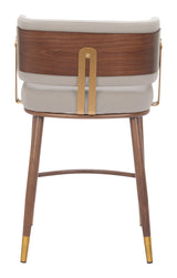Brew Beige & Walnut Counter Stool by Zuomod at Eve Furniture