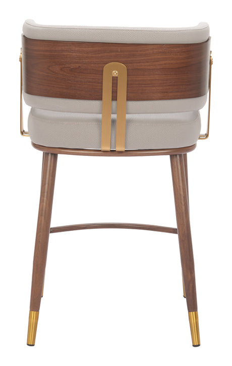 Brew Beige & Walnut Counter Stool by Zuomod at Eve Furniture