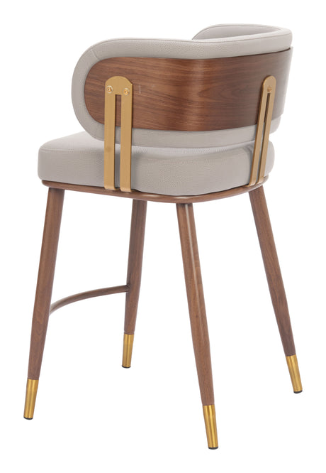 Brew Beige & Walnut Counter Stool by Zuomod at Eve Furniture