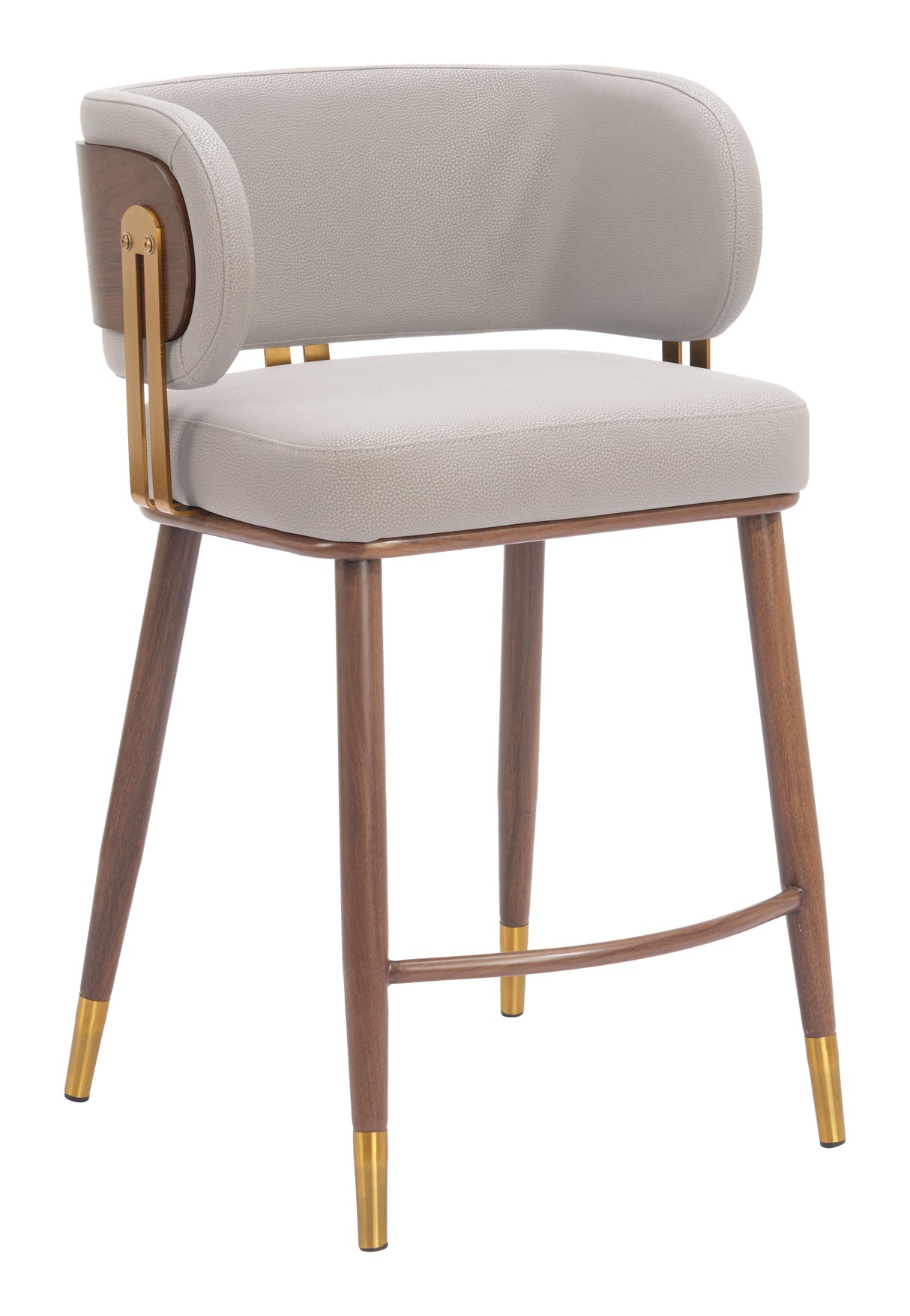 Brew Beige & Walnut Counter Stool by Zuomod at Eve Furniture