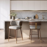 Brew Beige & Walnut Counter Stool by Zuomod at Eve Furniture