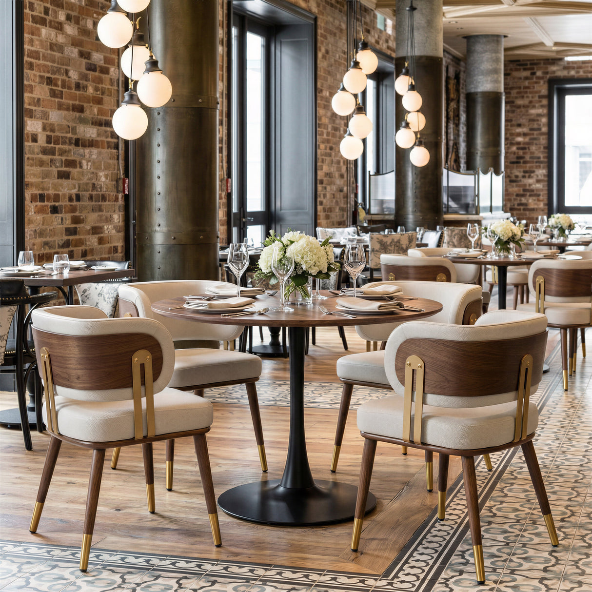 Brew Beige & Walnut Dining Chair by Zuomod at Eve Furniture