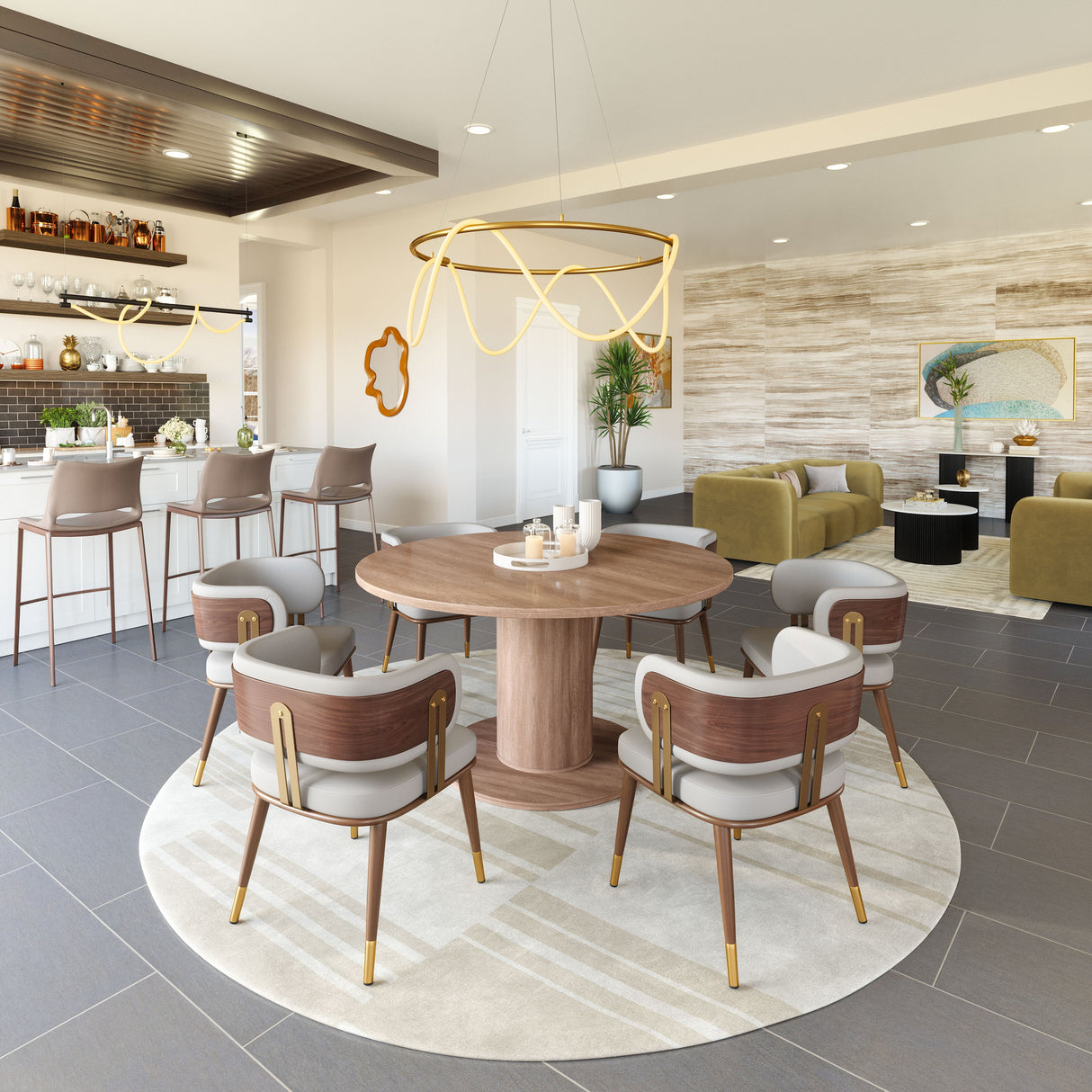 Brew Beige & Walnut Dining Chair by Zuomod at Eve Furniture