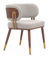 Brew Beige & Walnut Dining Chair by Zuomod at Eve Furniture