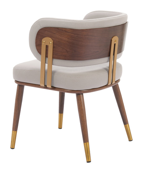 Brew Beige & Walnut Dining Chair by Zuomod at Eve Furniture
