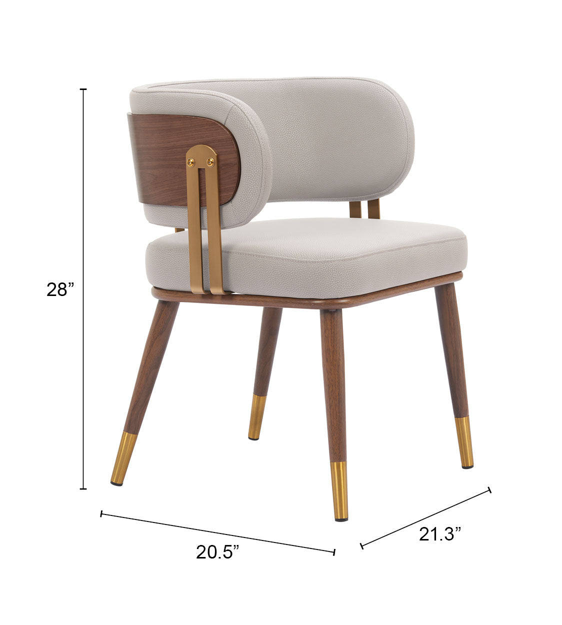 Brew Beige & Walnut Dining Chair by Zuomod at Eve Furniture