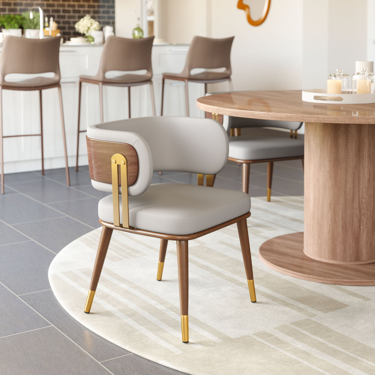Brew Beige & Walnut Dining Chair by Zuomod at Eve Furniture