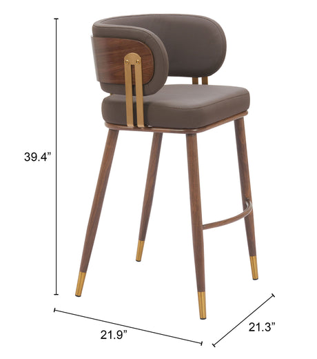 Brew Brown & Walnut Barstool by Zuomod at Eve Furniture