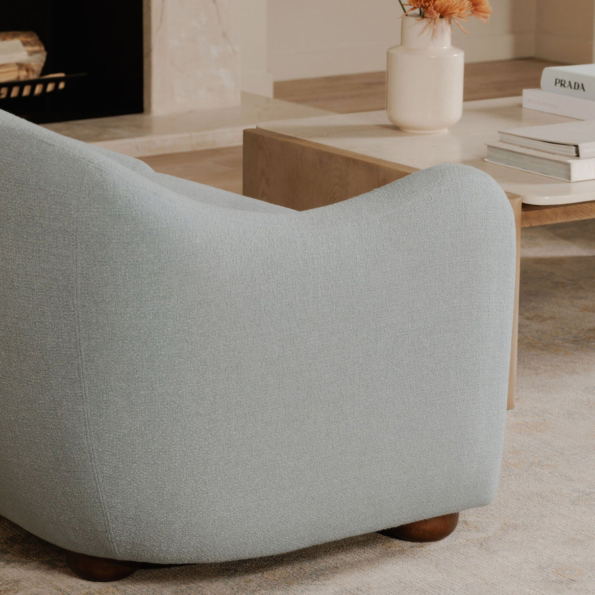 Bria Light Blue Sofa by Moe's Home at Eve Furniture