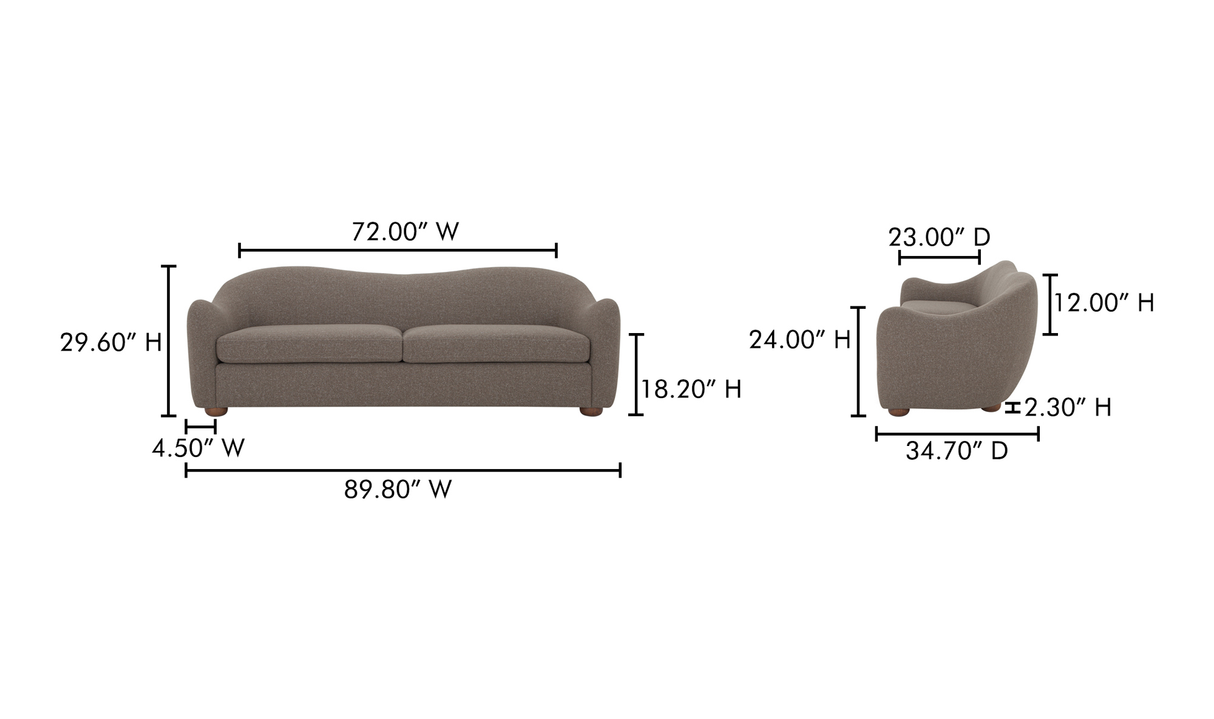 Bria Sofa Brown by Moe's Home at Eve Furniture