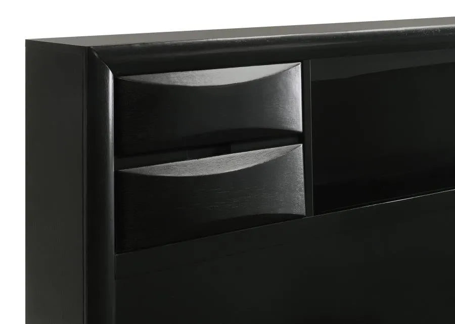 Briana Black 5-Piece Eastern King Storage Bedroom Set with Bookcase Headboard by Coaster at Eve Furniture