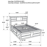 Briana Black 5-Piece Eastern King Storage Bedroom Set with Bookcase Headboard by Coaster at Eve Furniture