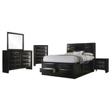 Briana Black 5-Piece Eastern King Storage Bedroom Set with Bookcase Headboard by Coaster at Eve Furniture