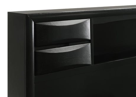 Briana Black 5-Piece Queen Storage Bedroom Set with Bookcase Headboard by Coaster at Eve Furniture