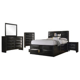 Briana Black 5-Piece Queen Storage Bedroom Set with Bookcase Headboard by Coaster at Eve Furniture