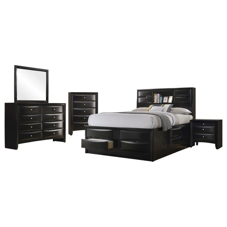 Briana Black 5-Piece Queen Storage Bedroom Set with Bookcase Headboard by Coaster at Eve Furniture