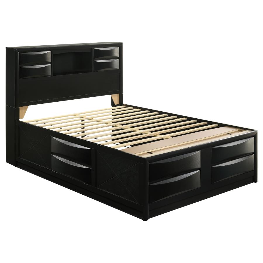 Briana Black 5-Piece Queen Storage Bedroom Set with Bookcase Headboard by Coaster at Eve Furniture