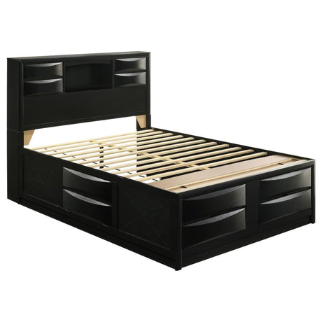 Briana Black 5-Piece Queen Storage Bedroom Set with Bookcase Headboard by Coaster at Eve Furniture
