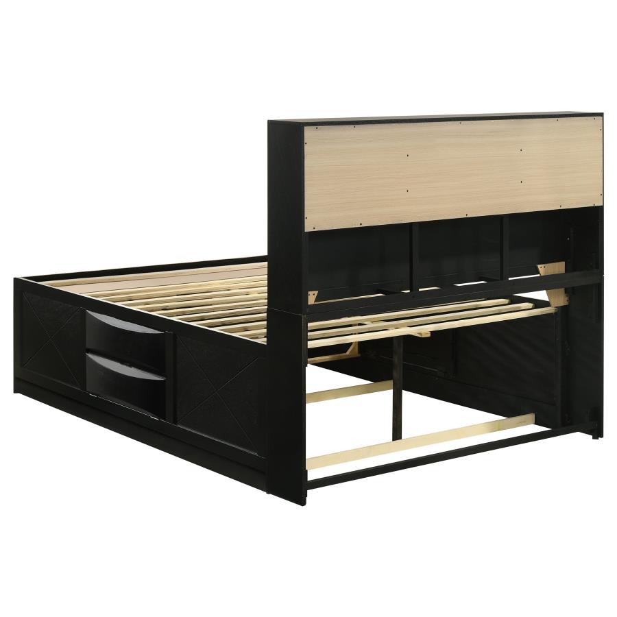 Briana Black 5-Piece Queen Storage Bedroom Set with Bookcase Headboard by Coaster at Eve Furniture