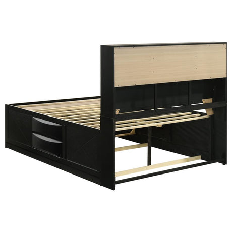 Briana Black 5-Piece Queen Storage Bedroom Set with Bookcase Headboard by Coaster at Eve Furniture