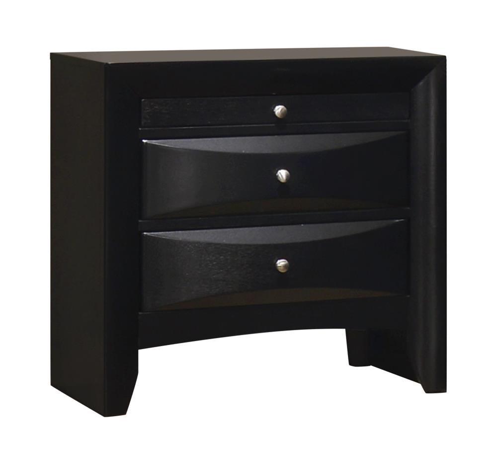 Briana Black Rectangular 2-Drawer Nightstand by Coaster at Eve Furniture