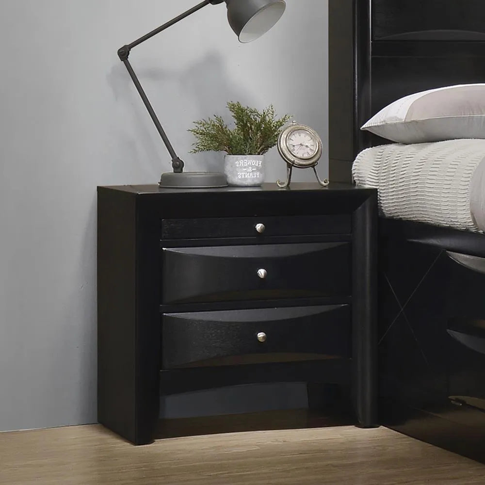 Briana Black Rectangular 2-Drawer Nightstand by Coaster at Eve Furniture