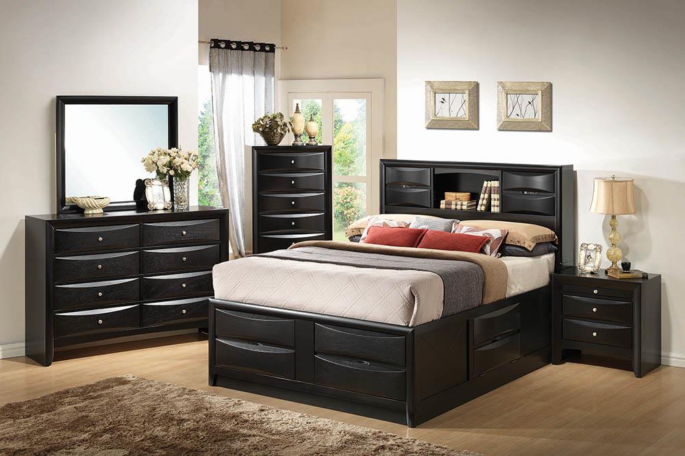 Briana Eastern King Platform Storage Bed Black