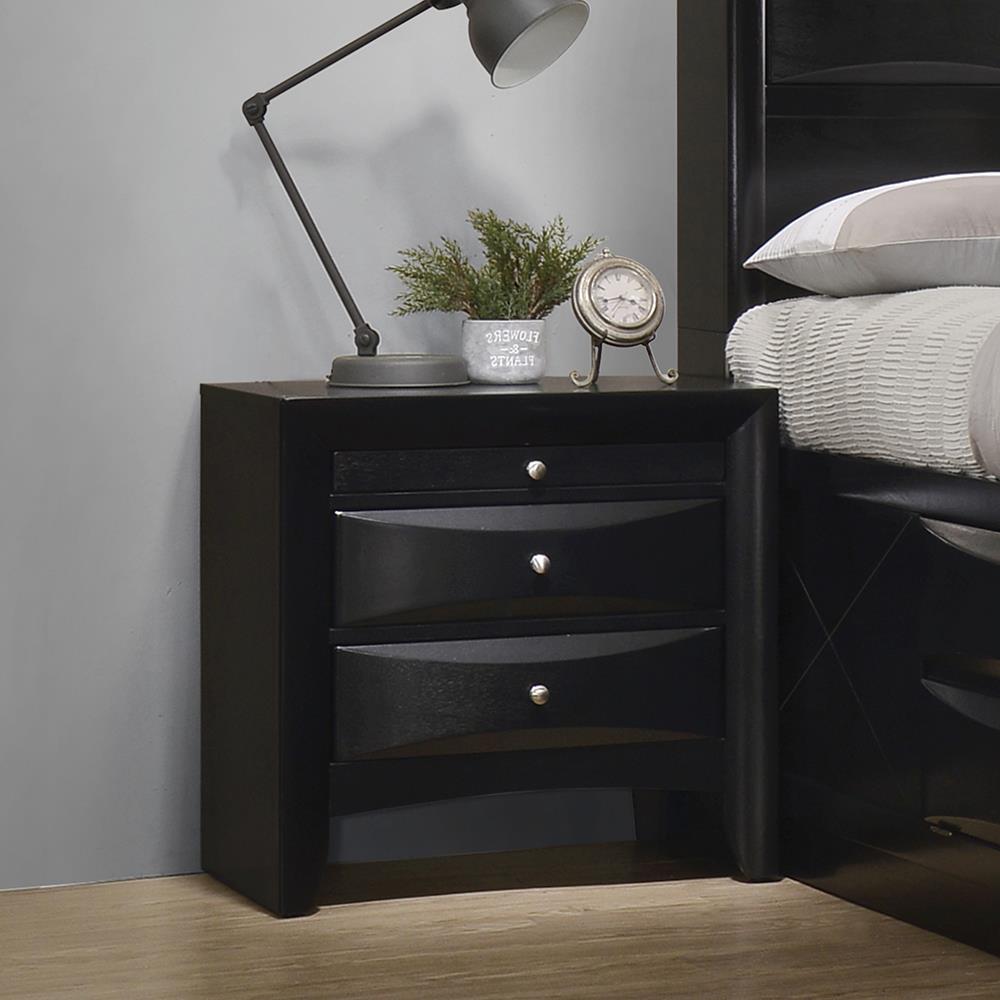 Briana Rectangular 2-Drawer Nightstand Black