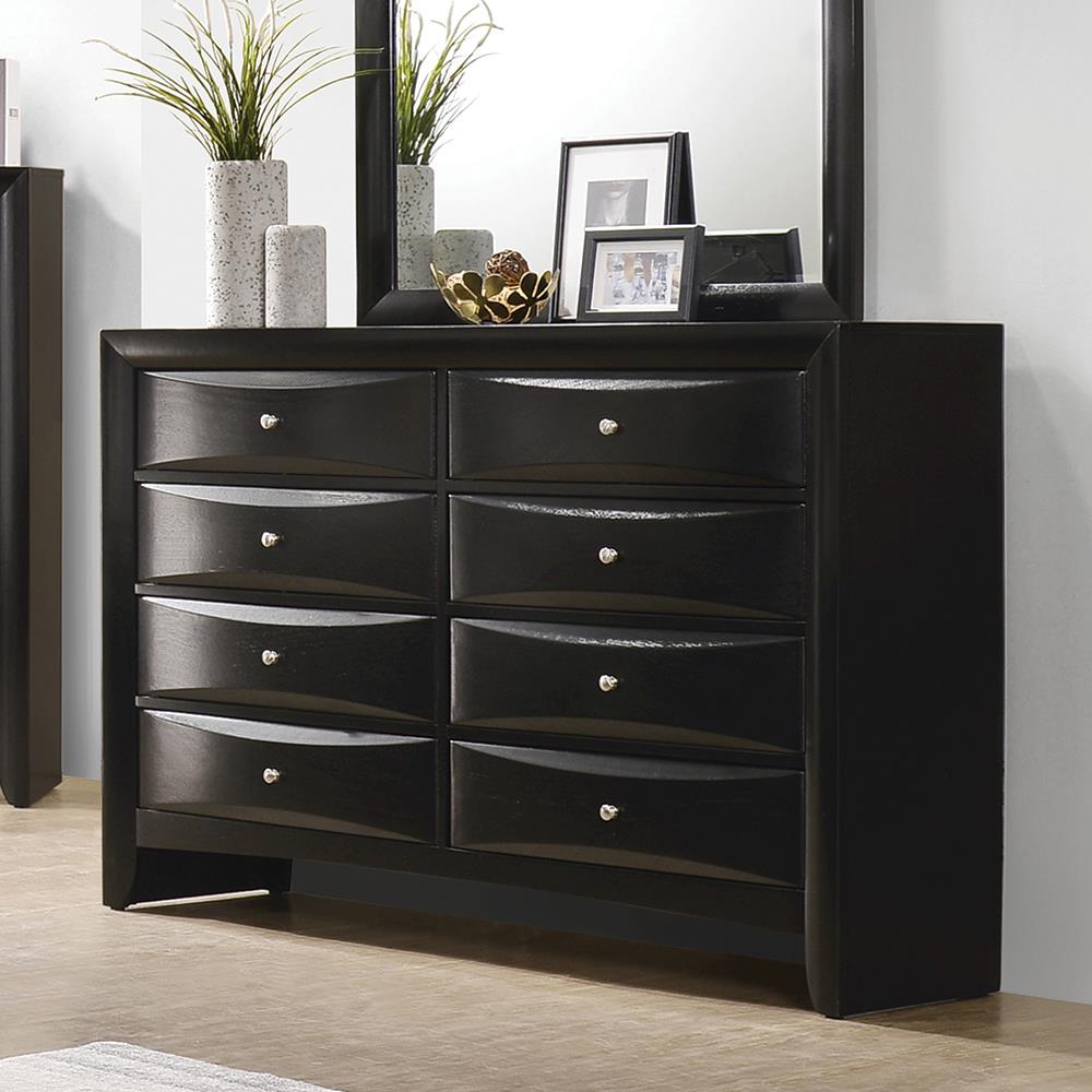 Briana Black Rectangular 8-Drawer Dresser