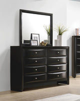 Briana Black Rectangular 8-Drawer Dresser