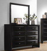 Briana Rectangular 8-drawer Dresser with Mirror Black