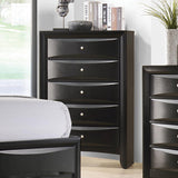Briana Black Rectangular 5-Drawer Chest by Coaster at Eve Furniture