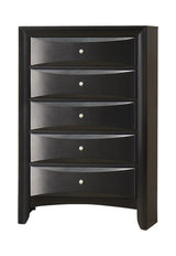 Briana Black Rectangular 5-Drawer Chest by Coaster at Eve Furniture