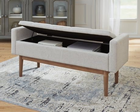 Briarson Beige/Brown Storage Bench by Ashley at Eve Furniture