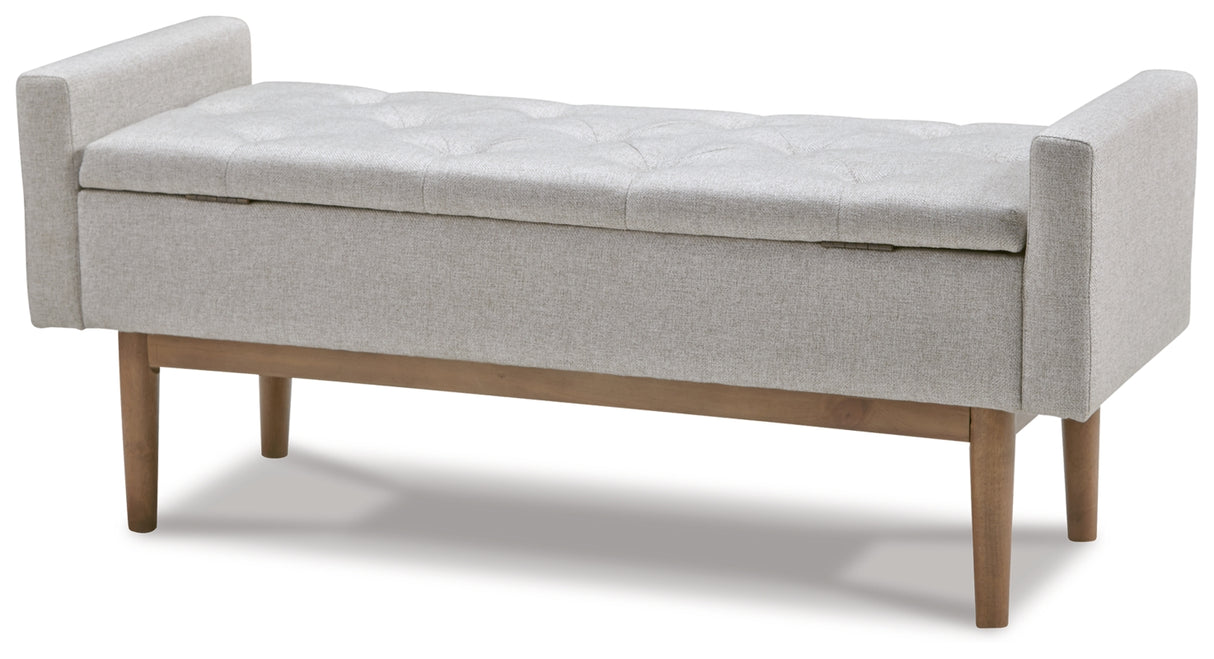 Briarson Beige/Brown Storage Bench by Ashley at Eve Furniture
