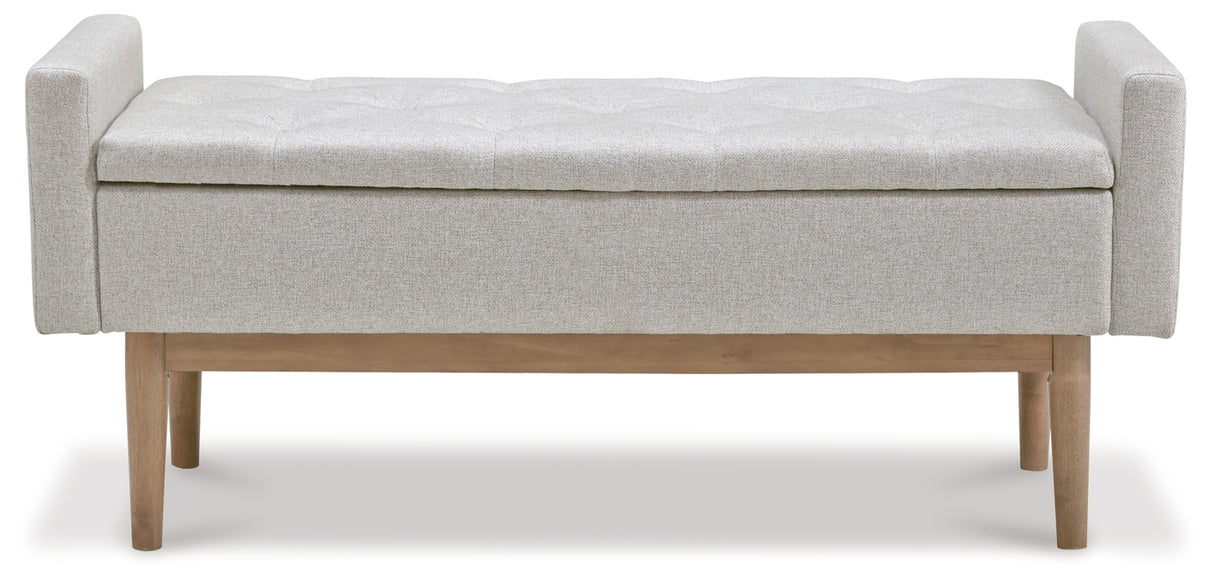 Briarson Beige/Brown Storage Bench by Ashley at Eve Furniture