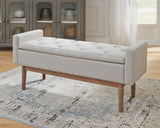 Briarson Beige/Brown Storage Bench by Ashley at Eve Furniture