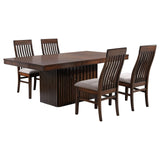 Briarwood Mango Oak 5-Piece Rectangular Dining Set with Removable Extension Leaf by Coaster at Eve Furniture