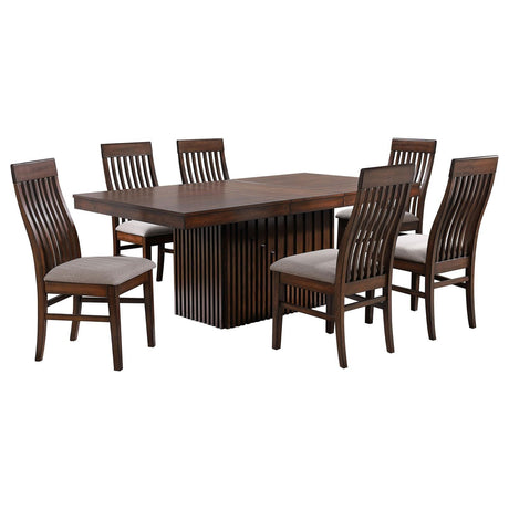 Briarwood Mango Oak 7-Piece Rectangular Dining Set with Removable Extension Leaf by Coaster at Eve Furniture