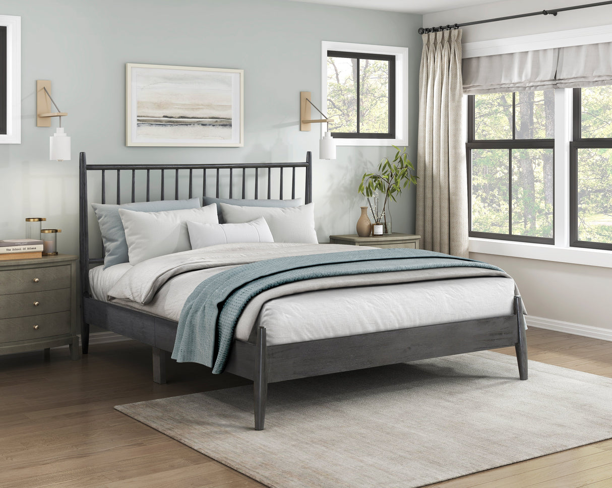 Brickell Gray Twin Platform Bed by Homelegance at Eve Furniture