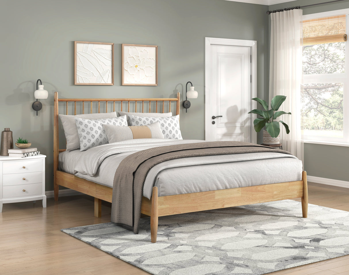 Brickell Natural Queen Platform Bed by Homelegance at Eve Furniture