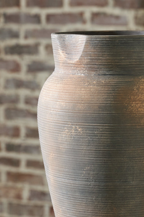 Brickmen Antique Gray Vase by Ashley at Eve Furniture