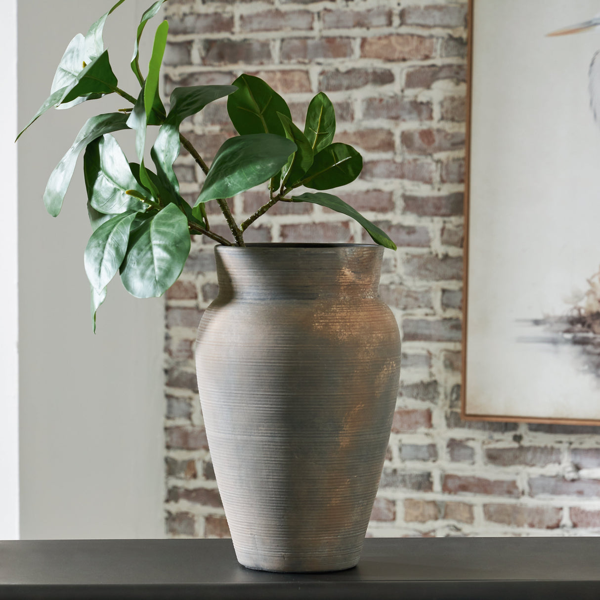 Brickmen Antique Gray Vase by Ashley at Eve Furniture