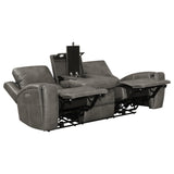 Brickston Charcoal 2-Piece Triple Power Reclining Set by Coaster at Eve Furniture